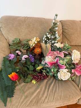 Large lot of faux plants and flowers *all included
